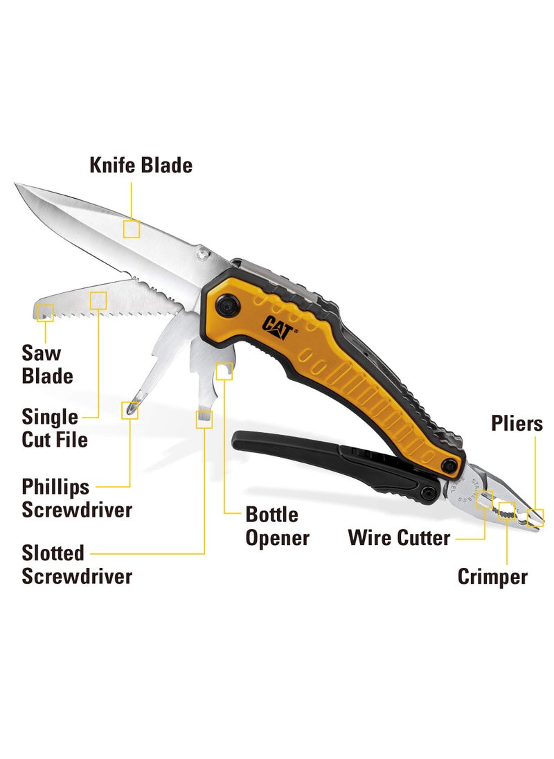 CAT Cat 2 Piece XL Multi-Tool and Multi-Tool Key Chain with Light Gift Box Set - 240240, Yellow  - Image 3