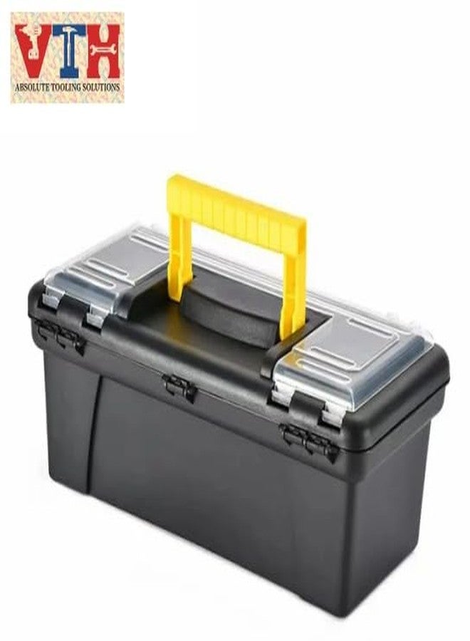 VTH WITH TAGLINE ABSOLUTE TOOLING SOLUTIONS صندوق تخزين أدوات بلاستيكي من VTH - صندوق تخزين منظم لأدوات اليد، بما في ذلك المفك، والمفتاح، والمطرقة، وأدوات المنزل الصغيرة. - Image 4