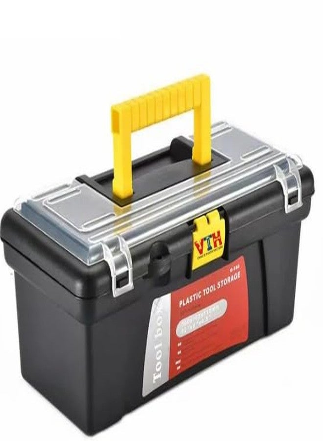 VTH WITH TAGLINE ABSOLUTE TOOLING SOLUTIONS صندوق تخزين أدوات بلاستيكي من VTH - صندوق تخزين منظم لأدوات اليد، بما في ذلك المفك، والمفتاح، والمطرقة، وأدوات المنزل الصغيرة. - Image 1