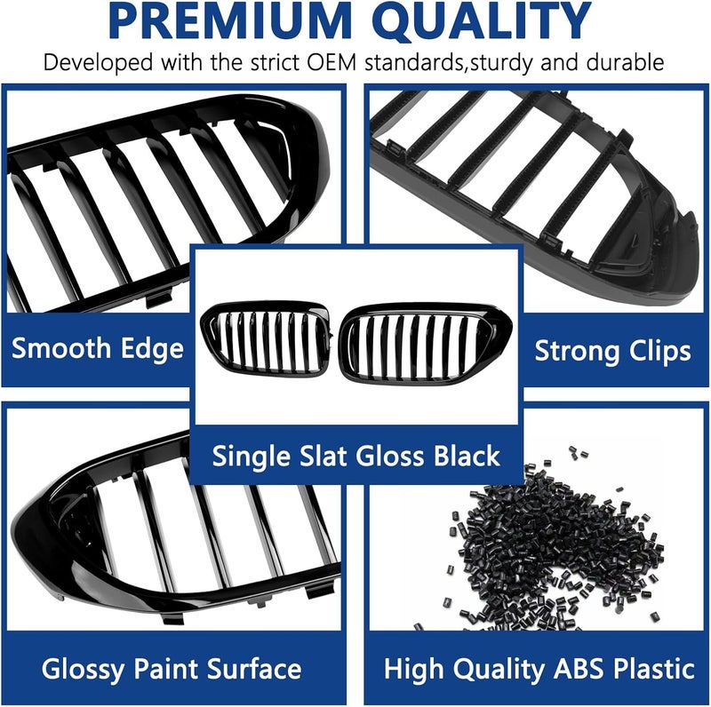 DEKEWEI G30 Single Slat Gloss Black Kidney Grill for BMW 5 Series (2017-2020) - Image 5