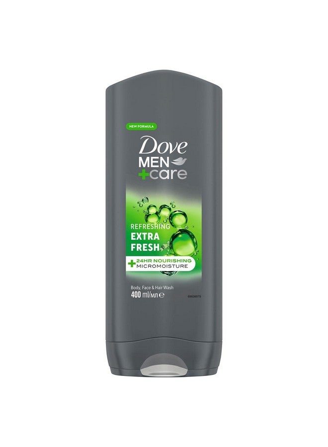 دوف غسول الجسم Dove Men+Care Extra Fresh مع تقنية MicroMoisture، غسول للجسم والوجه لبشرة رطبة وصحية، عبوة من 3 قطع، 400 مل - Image 2