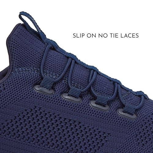 Avia Anchor Mesh Slip On Black Non Slip Shoes for Women, Comfortable Water Resistant Womens Food Service Slip On Sneakers - Navy Blue, 6.5 Wide - Image 4