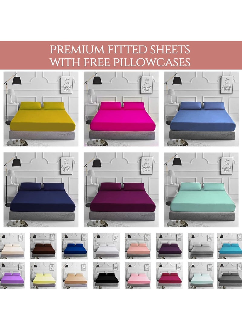 A set of plain sheet sheets for hotels, homes and tourist villages from Nono Store, consisting of three pieces,120 cm * 200 cm * 30 cm, blue color, cotton  - Image 2