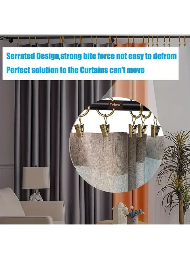 40pcs Antique Brass Curtain Rings With Clips 1in Heavy Duty Grommets For Drapes - Image 5