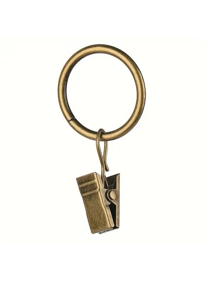 40pcs Antique Brass Curtain Rings With Clips 1in Heavy Duty Grommets For Drapes - Image 1