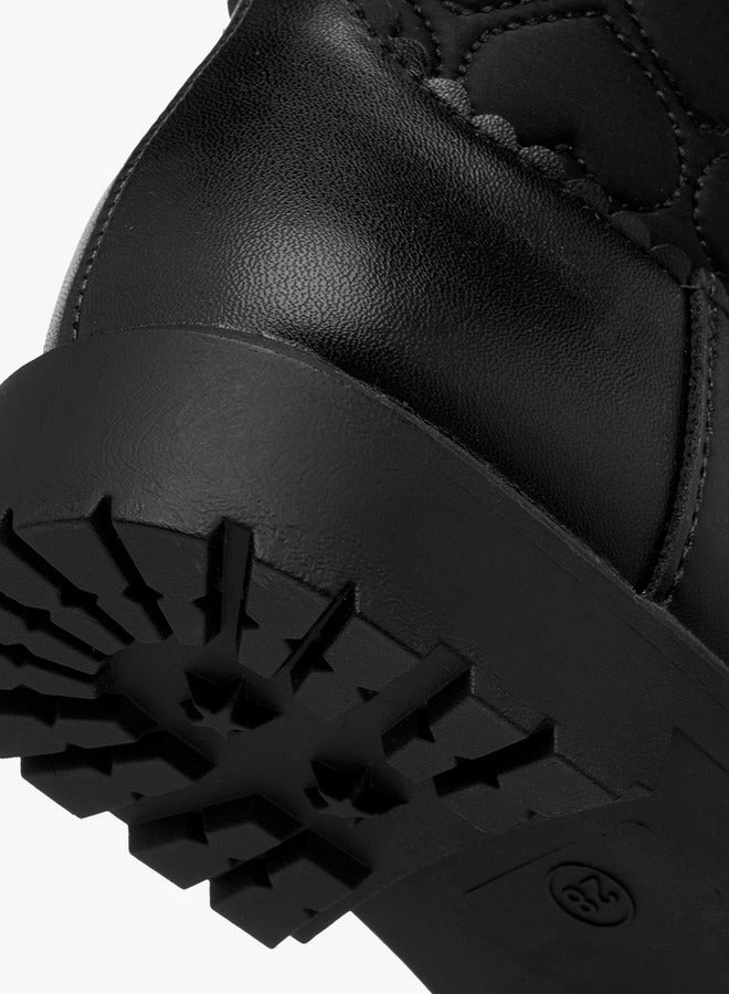 جونيورز أحذية برقبة عالية مقطوعة بقلوب مبطنة وسحاب - Image 5