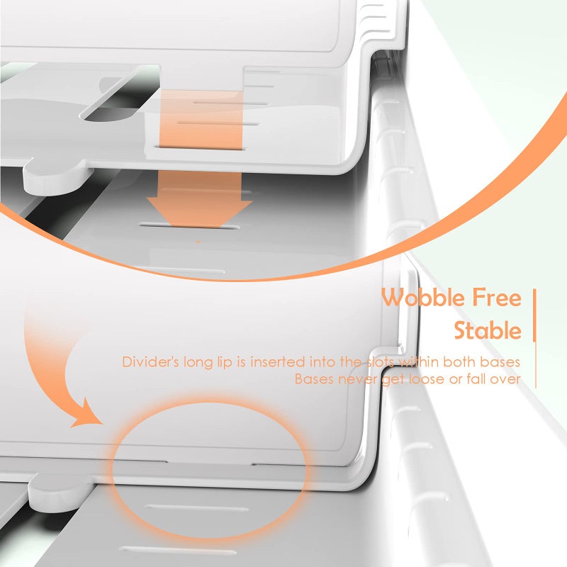 EVERIE Extendable Food Container Lid Organizer for 12'' Deep Cabinets, Adjustable Length 13.4" - 20.5", GS01-SS - Image 2