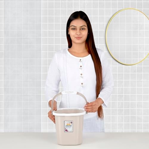 RATAN PLASTICWARE Premia Bucket (5L X 2) - Desert Rose|Light Weight and Easy to CarryBathroom Bucket | Water Storage | Perfect for Mopping | Double Moulded | 5 LTR - Image 4