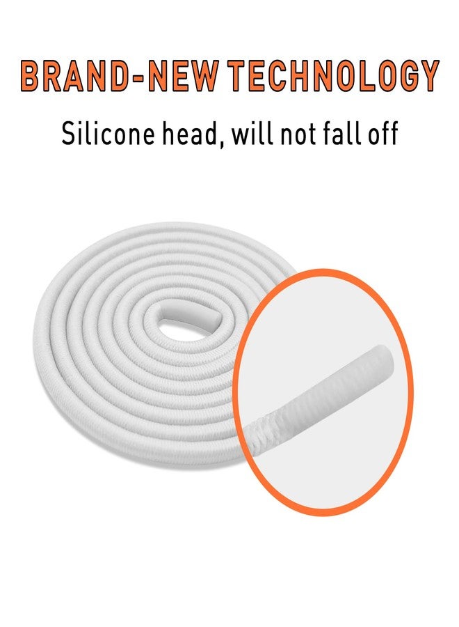 UamGlsob Elastic Speed Laces for On Cloud Running Shoes, Stretchy Bungee Shoelaces with Silicone Head Replacement Strings, White, 32"/80cm - Image 3