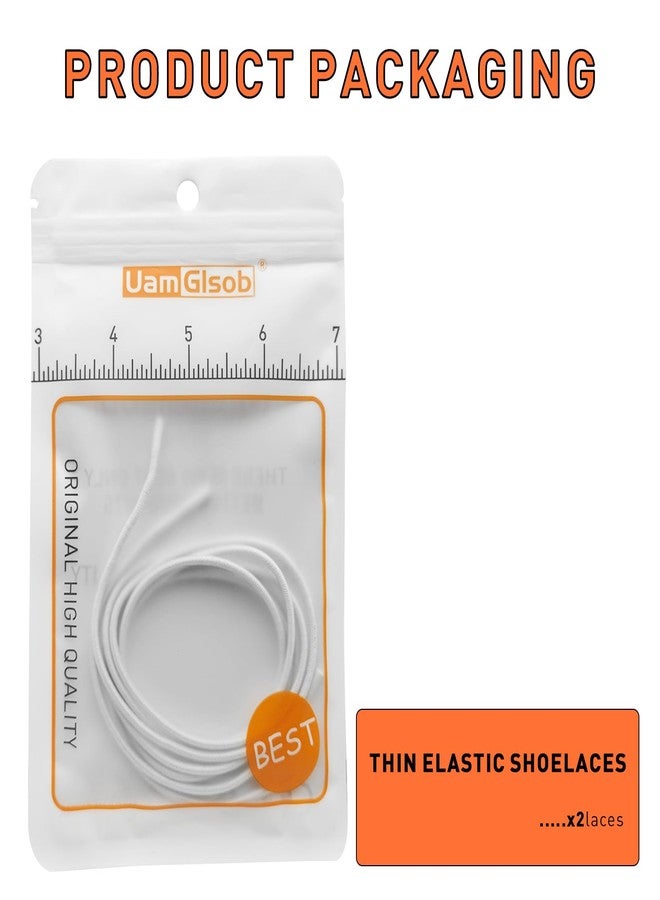 UamGlsob Elastic Speed Laces for On Cloud Running Shoes, Stretchy Bungee Shoelaces with Silicone Head Replacement Strings, White, 32"/80cm - Image 2