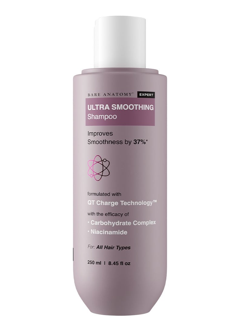 BARE ANATOMY Bare Anatomy Ultra Smoothing Hair Shampoo | Restores Smoothing & Texture by 37% | Dry & Frizzy Hair | Powered By Carbohydrate Complex & Niacinamide | Paraben & Sulfate Free | For Women & Men | 250ml  - Image 1