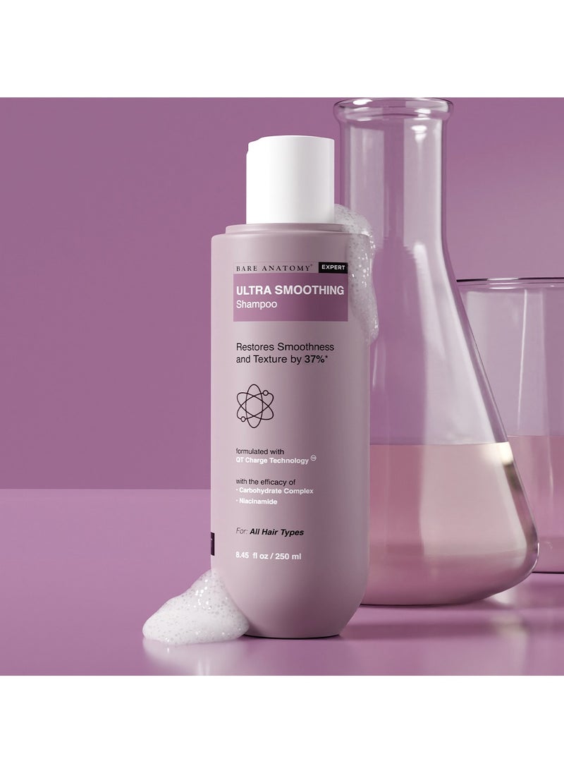 BARE ANATOMY Bare Anatomy Ultra Smoothing Hair Shampoo | Restores Smoothing & Texture by 37% | Dry & Frizzy Hair | Powered By Carbohydrate Complex & Niacinamide | Paraben & Sulfate Free | For Women & Men | 250ml  - Image 2