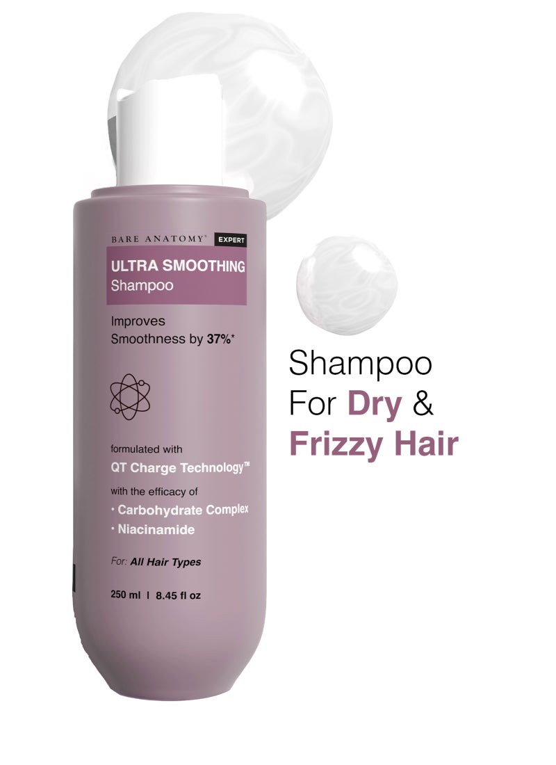 BARE ANATOMY Smoothing Shampoo for Dry and Frizzy Hair, Strong & Smooth Hair, Sulphate & Paraben Free, Powered By Carbohydrate Complex & Niacinamide - Image 1