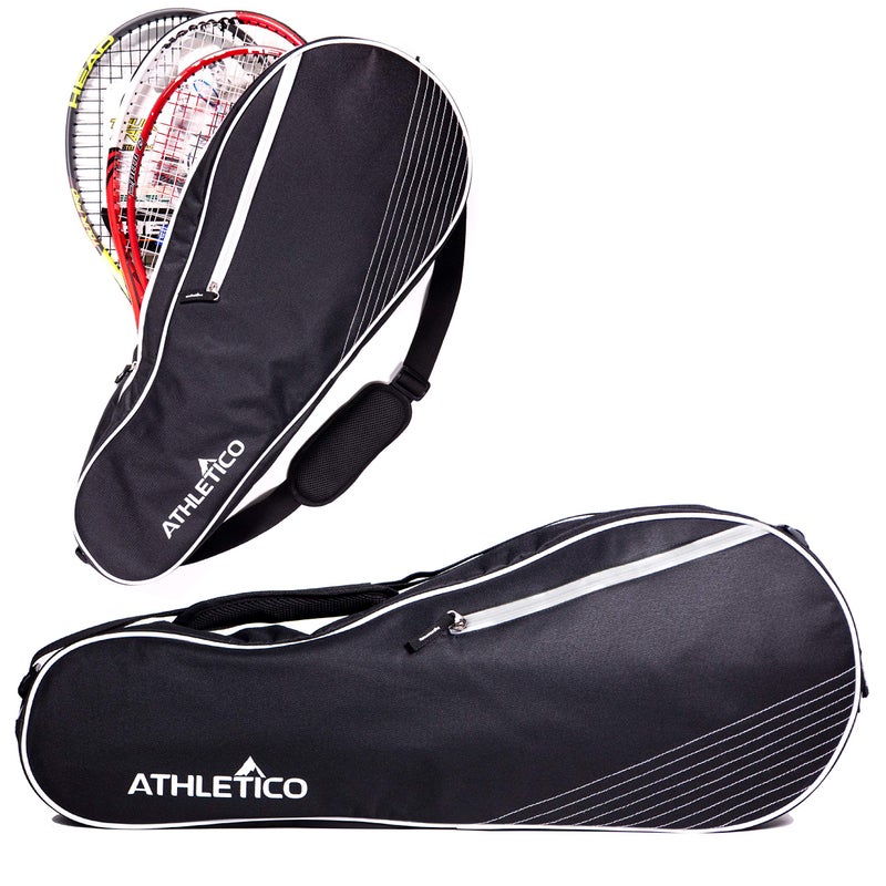 Athletico 3 Racquet Tennis Bag | Padded to Protect Rackets & Lightweight | Professional or Beginner Tennis Players | Unisex Design for Men, Women, Youth and Adults (Black) - Image 1