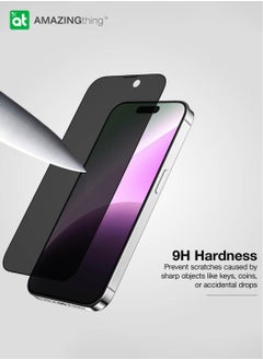 AMAZINGthing Supreme Privacy Glass Full Cover for iPhone 15 PRO Screen Protector Tempered Glass with Easy Install Tray - [28 Degree PRIVACY 3D]  - Image 5