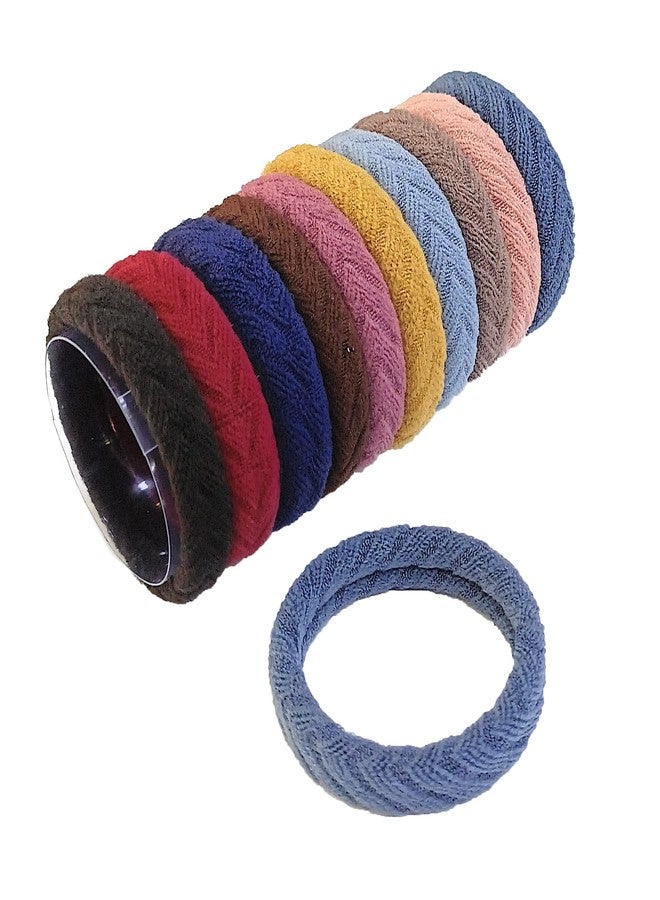 Fairytale Women Girls Simple Basic Elastic Hair Bands Tie Gum Scrunchie Ponytail Holder Rubber Bands.Pack of 10. (Dark) - Image 1