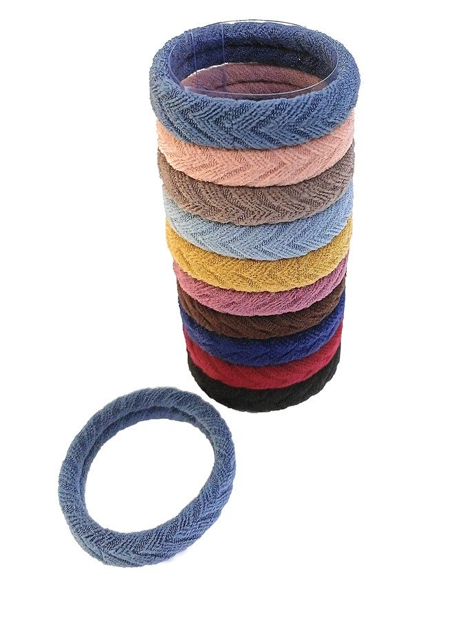 Fairytale Women Girls Simple Basic Elastic Hair Bands Tie Gum Scrunchie Ponytail Holder Rubber Bands.Pack of 10. (Dark) - Image 3