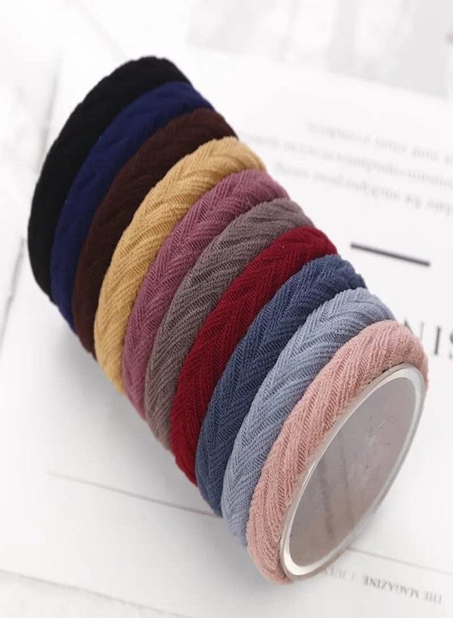 Fairytale Women Girls Simple Basic Elastic Hair Bands Tie Gum Scrunchie Ponytail Holder Rubber Bands.Pack of 10. (Dark) - Image 5