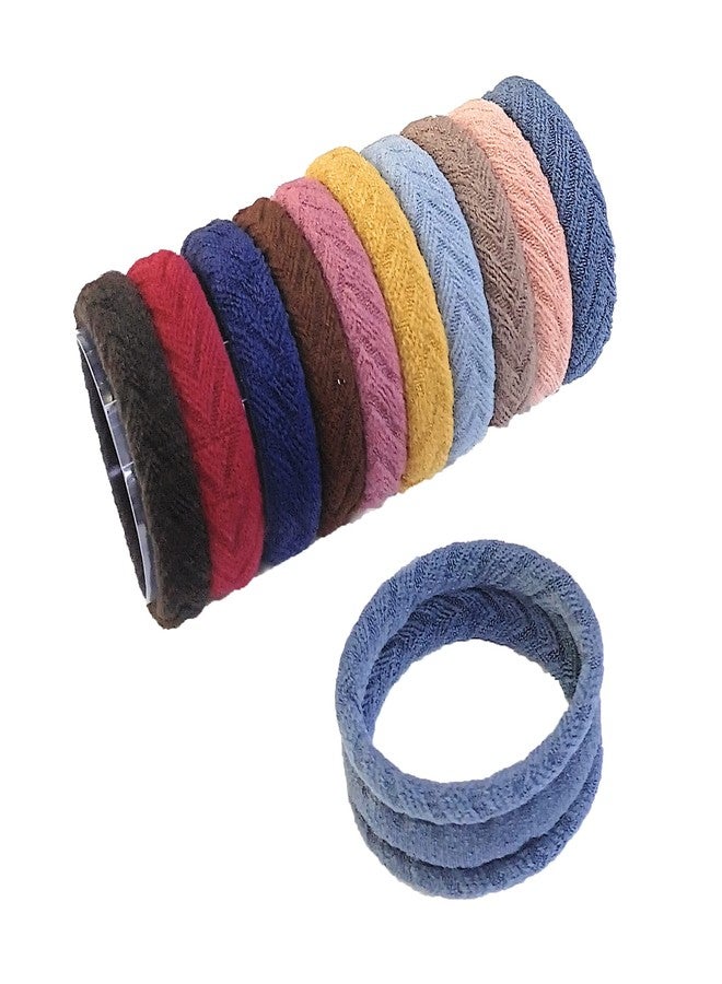 Fairytale Women Girls Simple Basic Elastic Hair Bands Tie Gum Scrunchie Ponytail Holder Rubber Bands.Pack of 10. (Dark) - Image 4