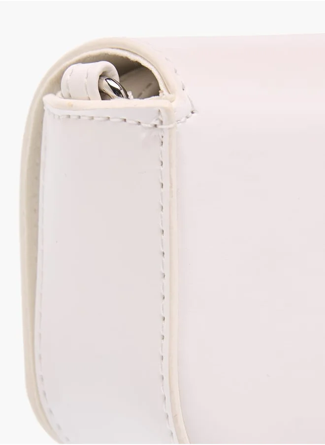 Flora Bella By Shoexpress Girls Rose Accent Crossbody Bag With Chain Strap And Flap Closure Ramadan Collection