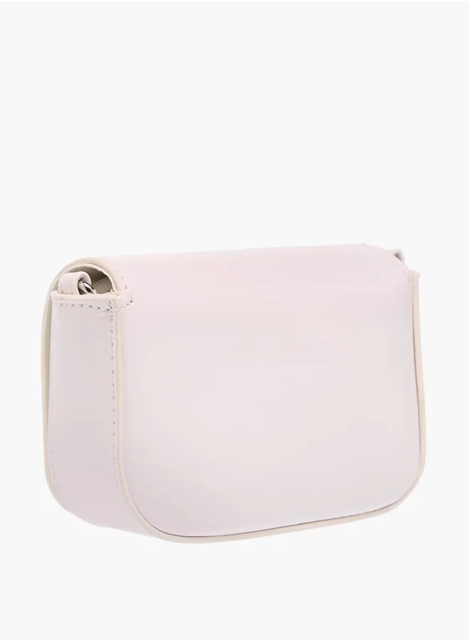 Flora Bella By Shoexpress Girls Rose Accent Crossbody Bag With Chain Strap And Flap Closure Ramadan Collection