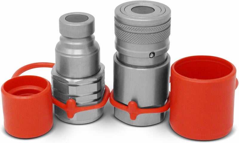 Summit Hydraulics 5/8 SAE -10 Flat Face Quick Connect Couplers Set with Dust Caps - Image 1