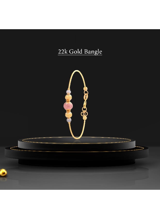 BAFLEH JEWELLERY Trio Glow: 22K Multicolour Gold Bangles in Rose, White & Yellow Finish  - Image 4