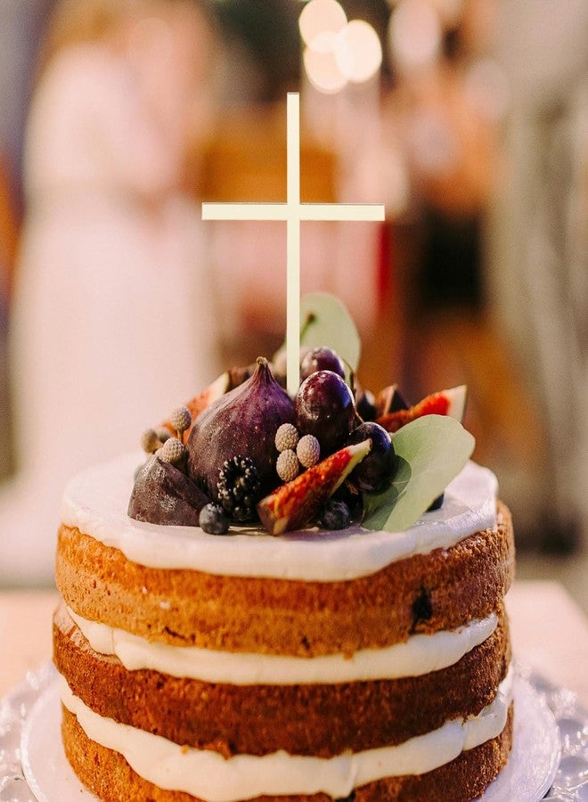 Amosfun 10pcs Acrylic Cross Cake Topper Christmas Baptism Cake Ornaments Baby Shower Birthday Party Supply - Image 4