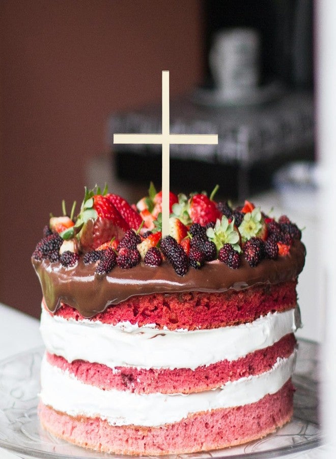 Amosfun 10pcs Acrylic Cross Cake Topper Christmas Baptism Cake Ornaments Baby Shower Birthday Party Supply - Image 5