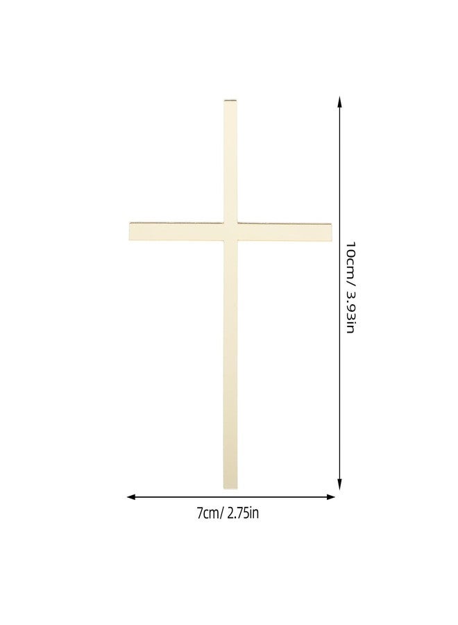 Amosfun 10pcs Acrylic Cross Cake Topper Christmas Baptism Cake Ornaments Baby Shower Birthday Party Supply - Image 2