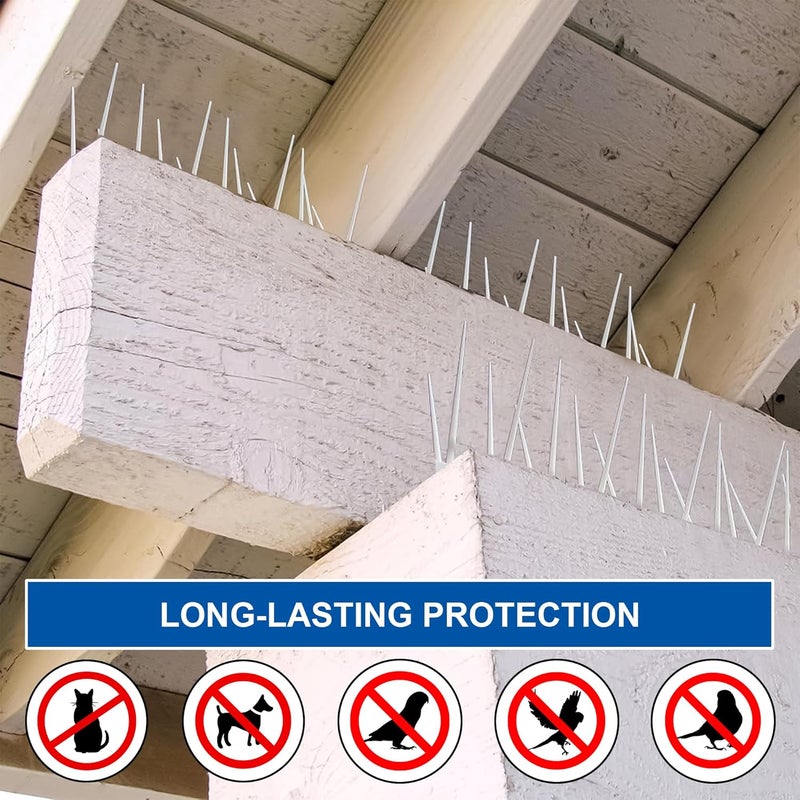 Eightiz (Pack of 10) New Sharp Bird and Pigeon Spikes, Pigeon Control Spikes Anti Bird Plastic Spikes for AC Balcony Railing Window Home Protection from Pigeon Dog Monkey Crow Kabootar Transparent - Image 4