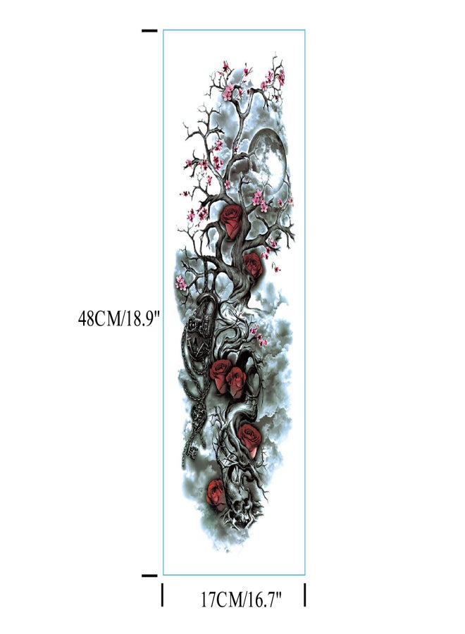 8 Sheets Full Arm Temporary Tattoos Large Waterproof Tattoos for Half Arm Shoulder Leg Body Men Women Available(18.9''X6.7'') - Image 5