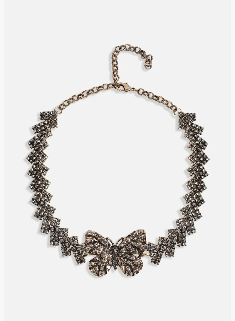 SOHI Gold Plated Designer Stone Party Wear Necklace and Earring Set For Women