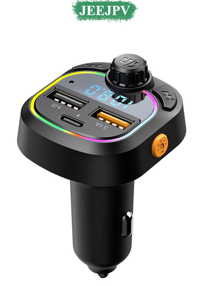 JEEJPV Intellicast Road FM Transmitter Charger with 15W USB-C, play FM broadcast and charge 3 devices at a time [music streaming, free phone, voice assistant and GPS direction - Image 1