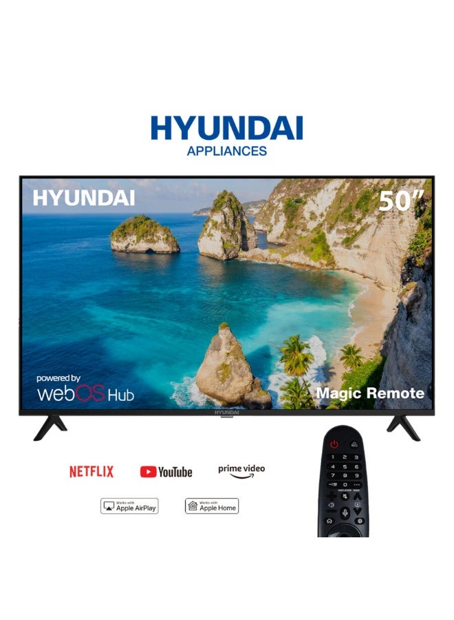 Hyundai Smart LED TV 50 inch UHD 4K webOS Magic Remote Frameless - Image 1