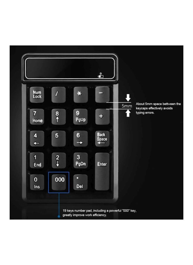 Loquat Wireless Numeric Keypad Black  - Image 2