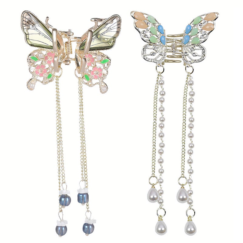 Puisa Small Butterfly Hair Clips, Metal Claw Clips for Women, Cute Fashion Accessories, Lovely Barrettes Set Non-slip for Girls Kids 2PCS - Image 1