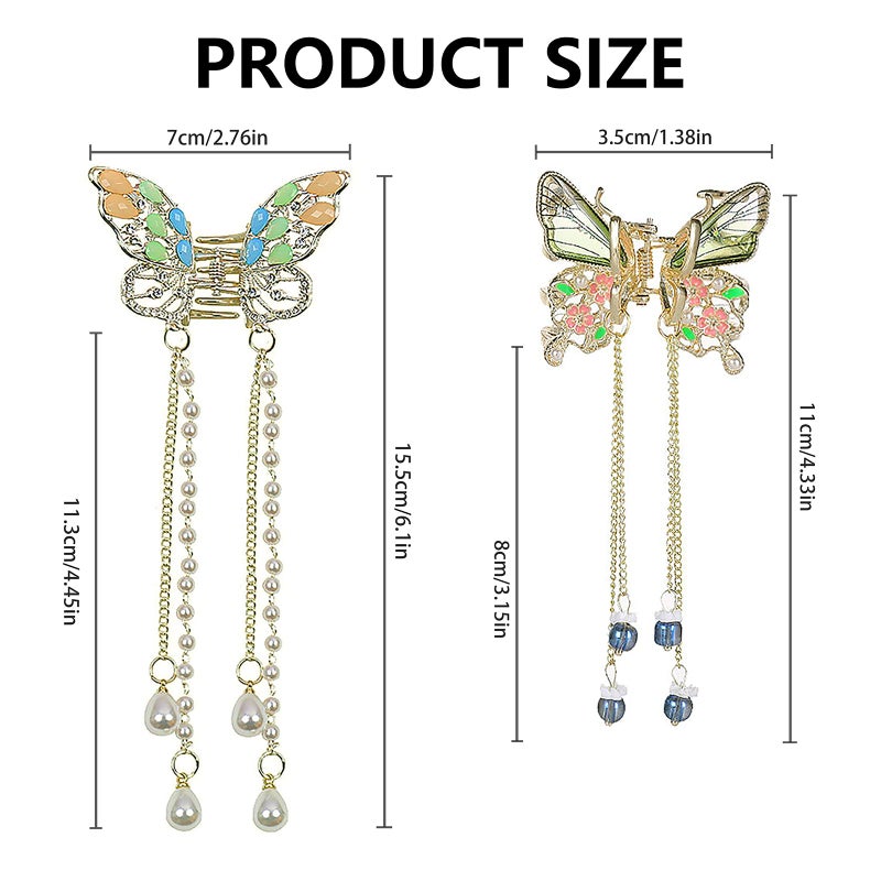 Puisa Small Butterfly Hair Clips, Metal Claw Clips for Women, Cute Fashion Accessories, Lovely Barrettes Set Non-slip for Girls Kids 2PCS - Image 5