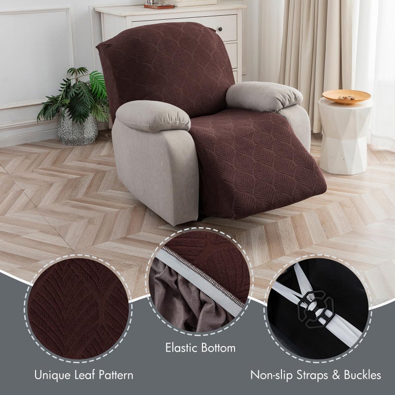 YUEANG 100% Waterproof Recliner Chair Cover, 1 Pieces Stretch Recliner Sofa Slipcovers Washable Cover for Reclining Chair for Pets, Dogs, Kids (Chocolate, 1 Seater) - Image 3