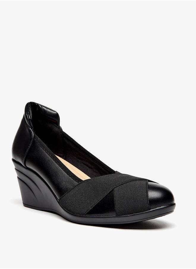 Flora Bella By Shoexpress - Women Solid Slip-On Shoes with Wedge Heels - Image 1