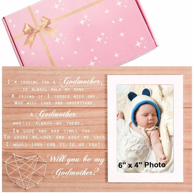GODMOTHER PROPOSAL GIFTGODMOM KEEPSAKE FROM GODCHILDBAPTISM PRESENTBIRTHDAY MOTHERS DAY CHRISTMAS GIFTBABY PRESENT SHOWERWILL YOU BE MY GODMOTHERWOODEN PICTURE FRAME PHOTO FRAME