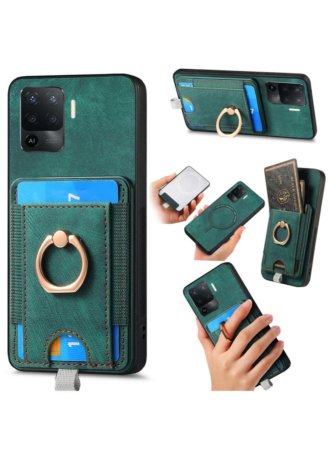 S-TOP Case For OPPO F19 Pro Retro Splitable Magnetic Card Bag Leather Phone Case - Image 1
