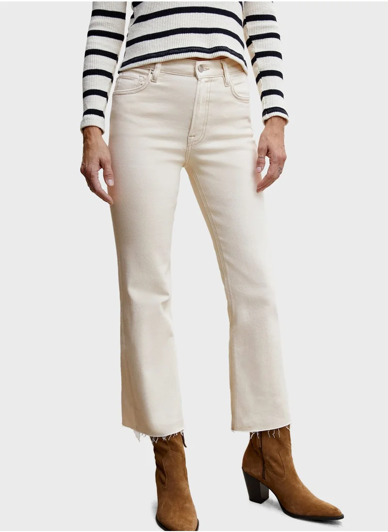 MANGO Flared High Waist Jeans