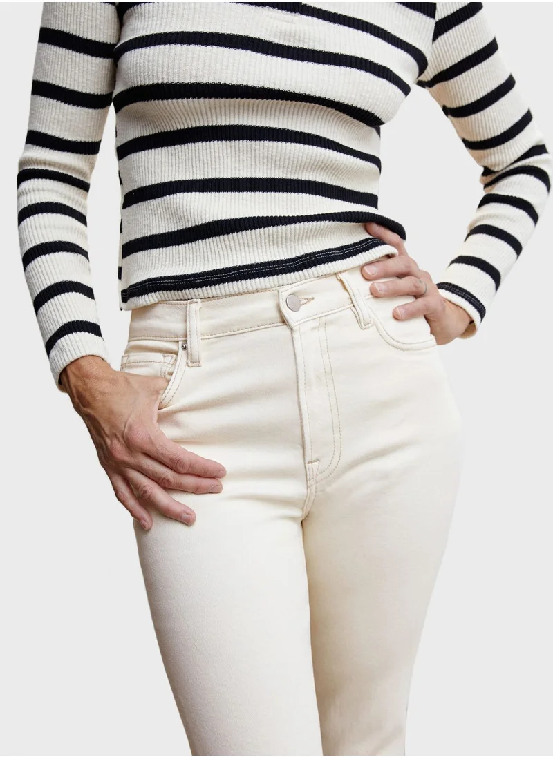 MANGO Flared High Waist Jeans