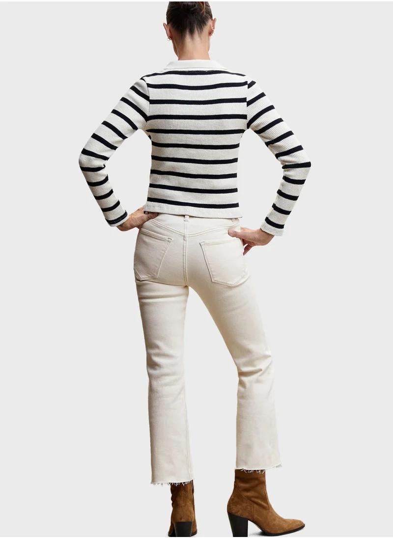 MANGO Flared High Waist Jeans