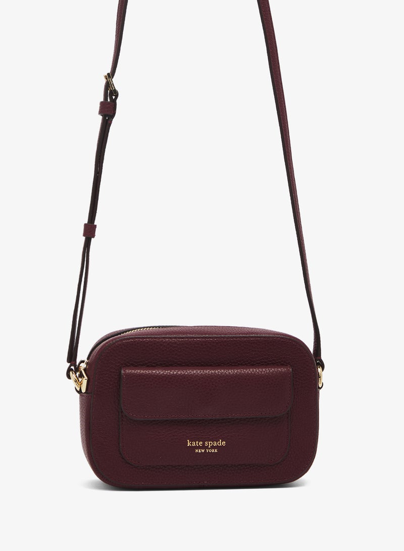 كيت سبيد حقيبة كروس بودي بسحاب وتفاصيل شعار - Image 1