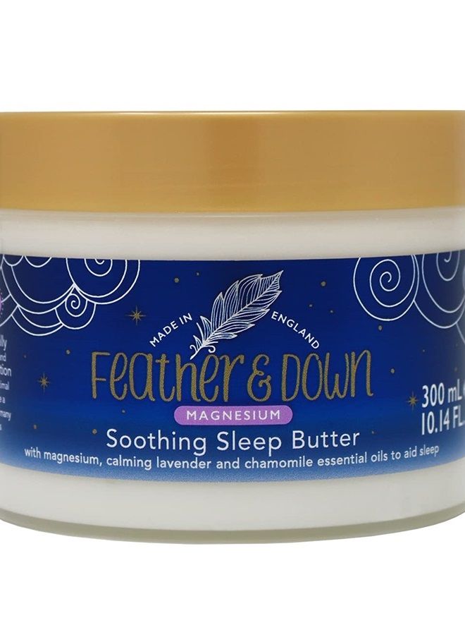Feather & Down زبدة النوم المهدئة بالمغنيسيوم (300 مل) - مع المغنيسيوم وزيوت اللافندر والبابونج الأساسية المهدئة للمساعدة على النوم. صديقة للنباتيين وخالية من القسوة. - Image 1