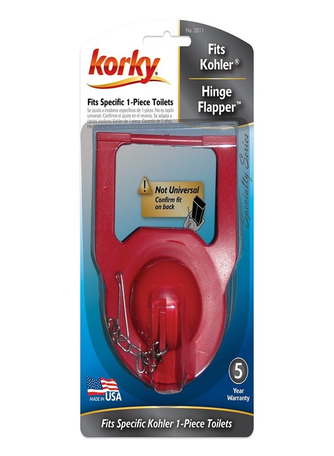 كوركي إصلاحات مفصلات صمام المرحاض Korky 2011BP - بديل لقطع غيار Kohler رقم 84995 و1000490 - صنع في الولايات المتحدة الأمريكية، أحمر، 2 بوصة - Image 2