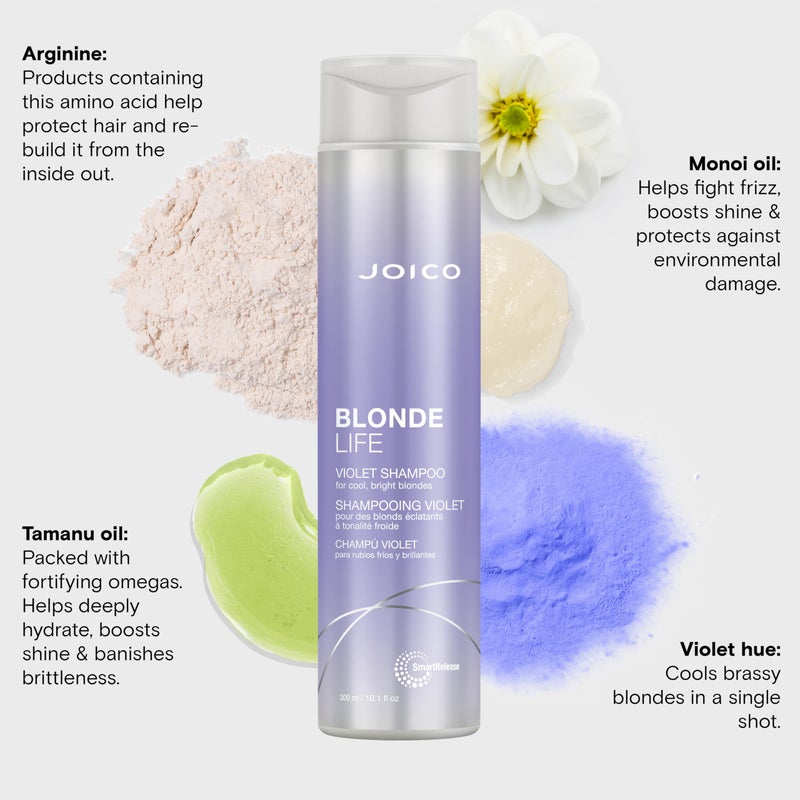 Joico Blonde Life Violet Shampoo | For Cool & Bright Blonde Hair | Neutralize Brassy Tones | Banish Yellow Tones | Boost Shine | Sulfate Free | With Monoi & Tamanu Oil | 10.1 Fl Oz - Image 4