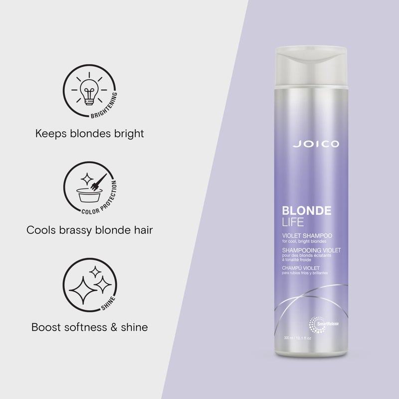 Joico Blonde Life Violet Shampoo | For Cool & Bright Blonde Hair | Neutralize Brassy Tones | Banish Yellow Tones | Boost Shine | Sulfate Free | With Monoi & Tamanu Oil | 10.1 Fl Oz - Image 2